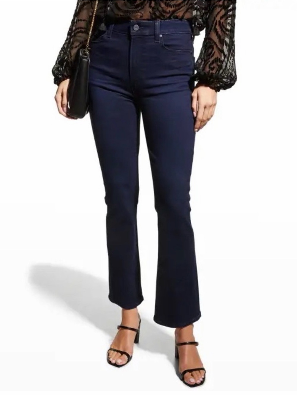 NWT PAIGE Claudine Ankle Flare Jean Dark Wash Size 24